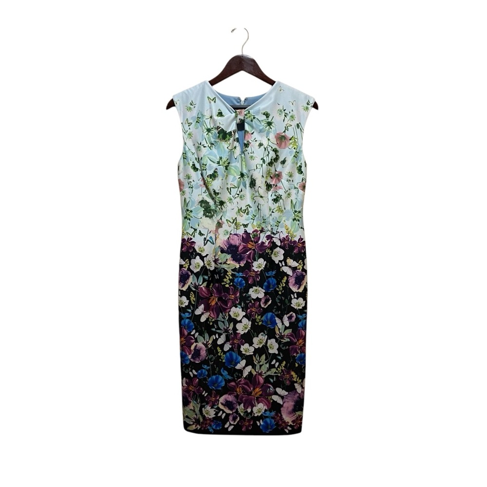 Butterfly Floral Print Sheath Women’s 6 Dress Purple